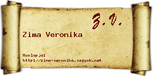 Zima Veronika névjegykártya